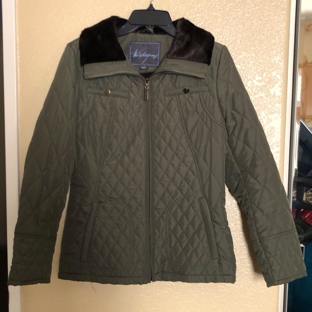 Weatherproof Womens quilted faux fur jacket.